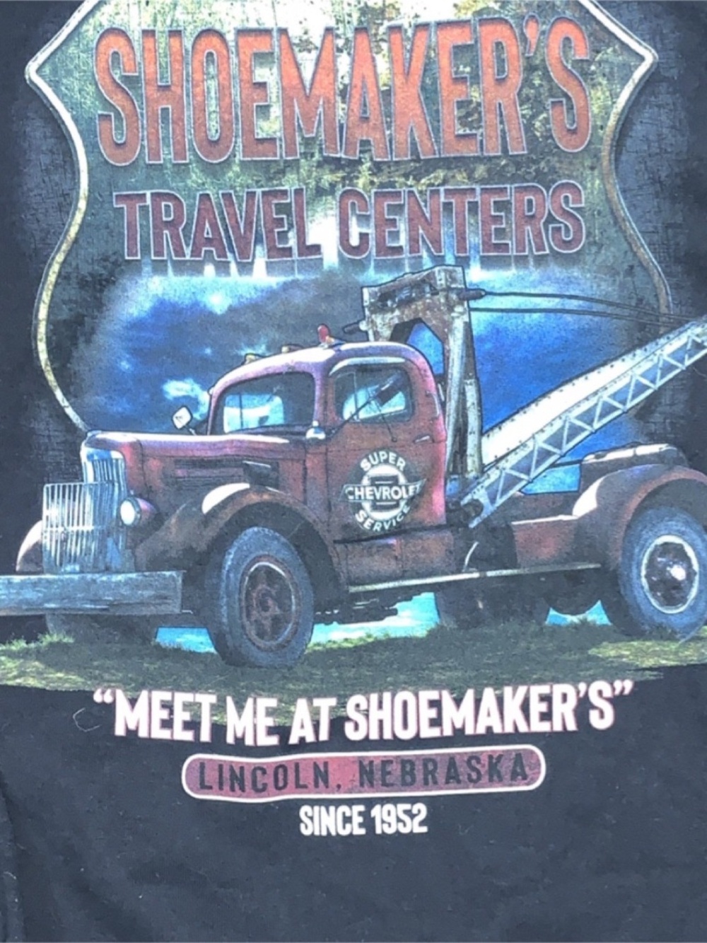 Heavy Blend Graphic Hoodie XL Black Shoemaker's Truck Stop Lincoln NE SKU 031